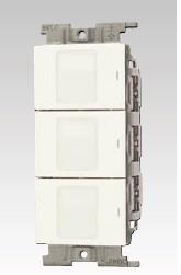 Jワイドスリム 1連3個用(マーク付片切スイッチ)(PW色)