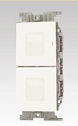 Jワイドスリム 1連2個用(マーク付片切スイッチ+3路スイッチ)(PW色)