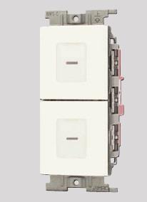 Jワイドスリム 電子式スイッチ ガイド・チェック用 2箇所操作形(遅れ機能なし)(PW色)