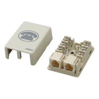 Jワイドスリム 露出形モジュラジャック 6極6心用 分岐タイプ