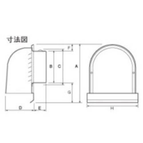ステンレス製 U型フード付ガラリ 溶接組立式 UK-UZEVタイプ/ブラック