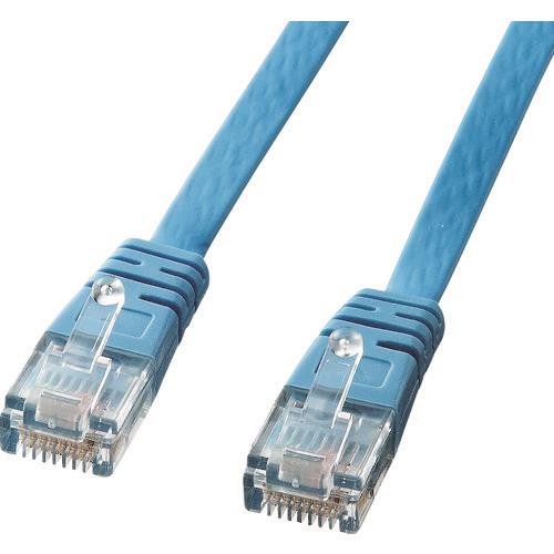 SANWA カテゴリ6フラッケーブル7m(ライトブルー)