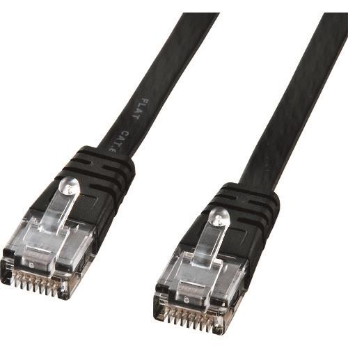 SANWA カテゴリ6フラットケーブル10m(ブラック)