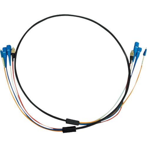 SANWA 光ファイバケーブル防水ロバストタイプケーブル色:ブラック 芯数4