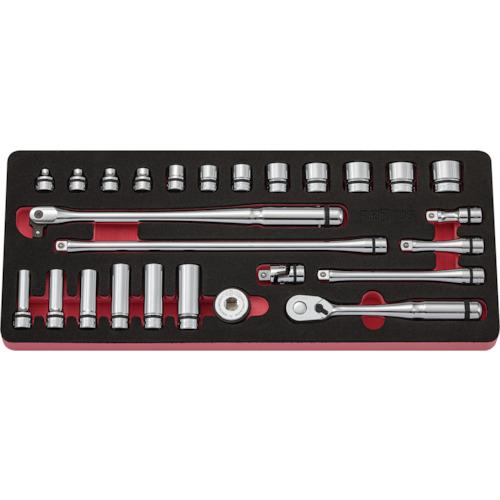 ネプロス 9.5sq.ソケットレンチセット(11点)(ケース付) 6角 ケース間口275×奥行150×高さ50mm