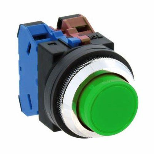 30mm 押しボタンスイッチ(突型/緑)