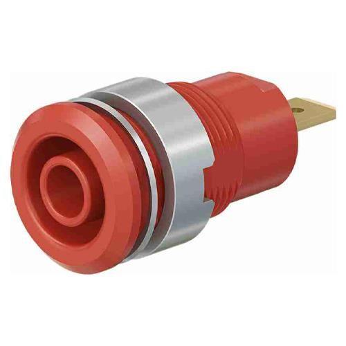 φ4mm/M12 パネルマウントソケット(赤)