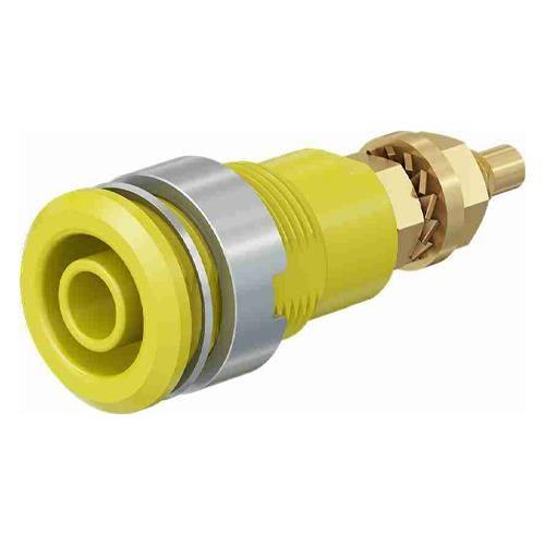 φ4mm/M12 パネルマウントソケット(黄)